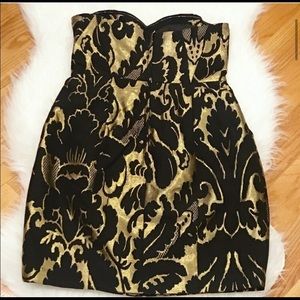 H&M Jacquard Gold Dress